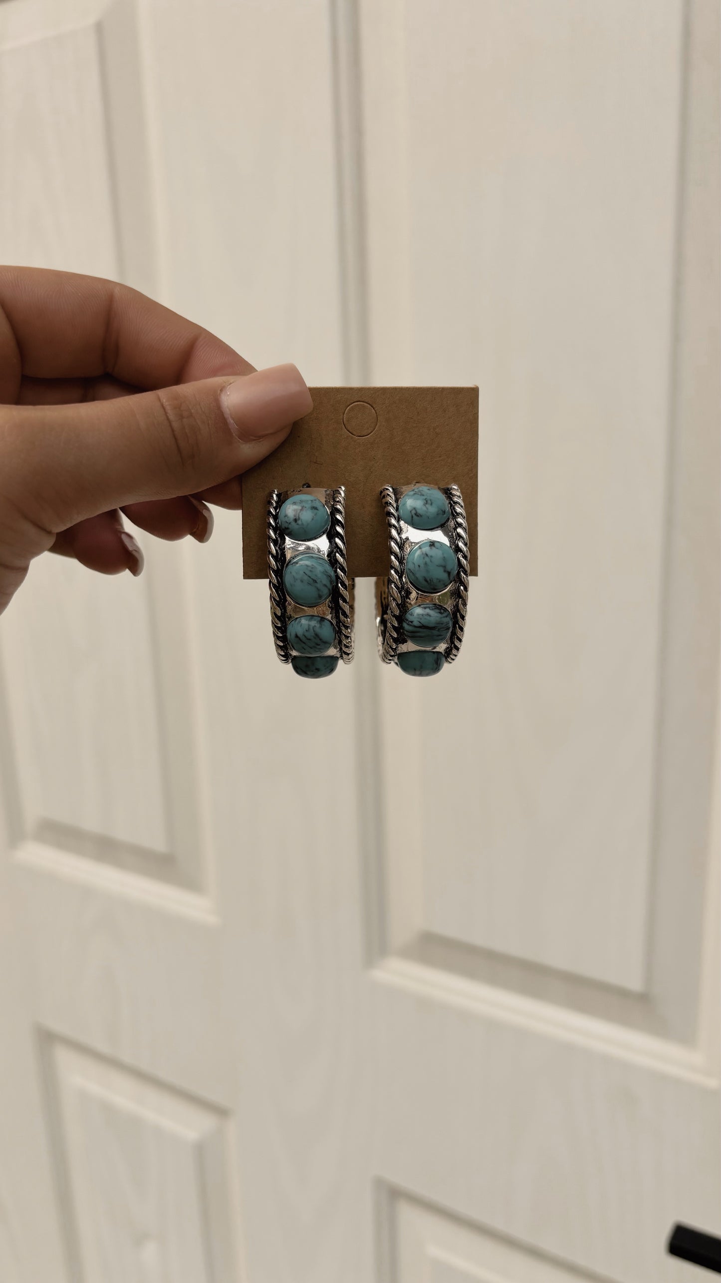 Chunky Turquoise Hoops