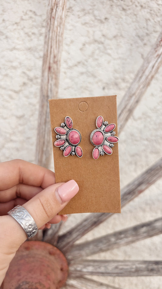 Pink Floral Earrings