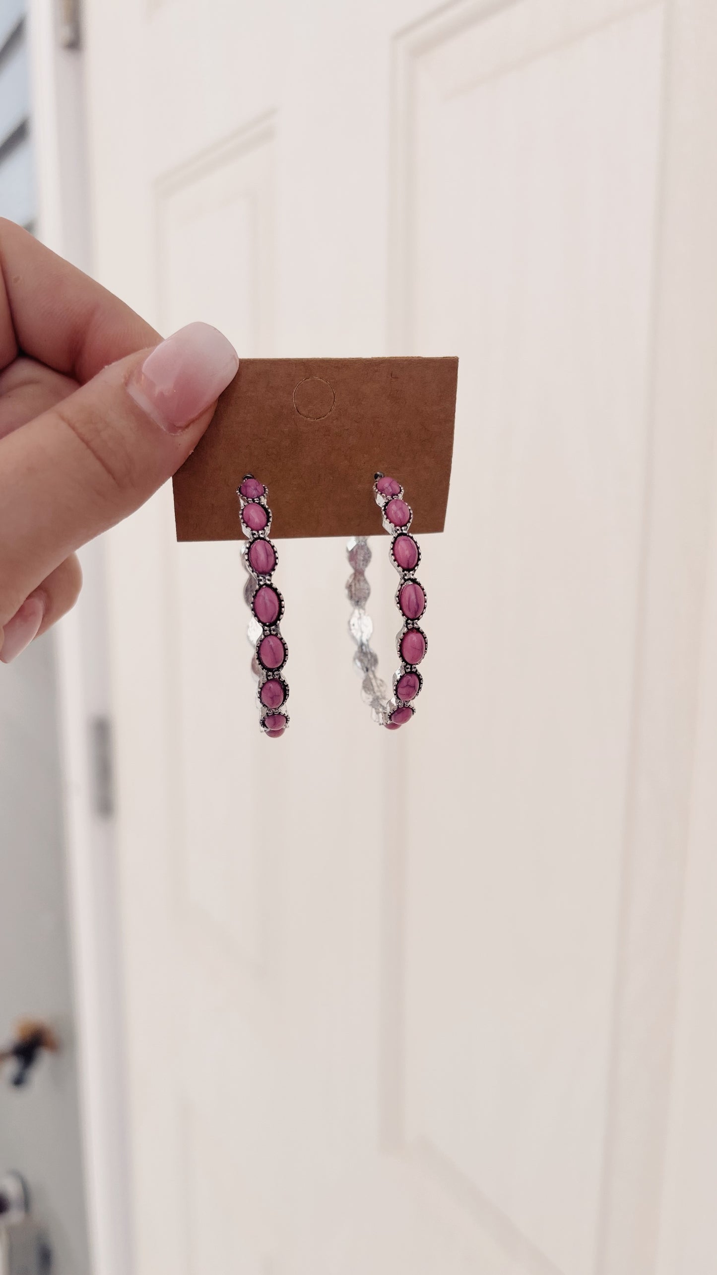 Pink Hoop Earrings