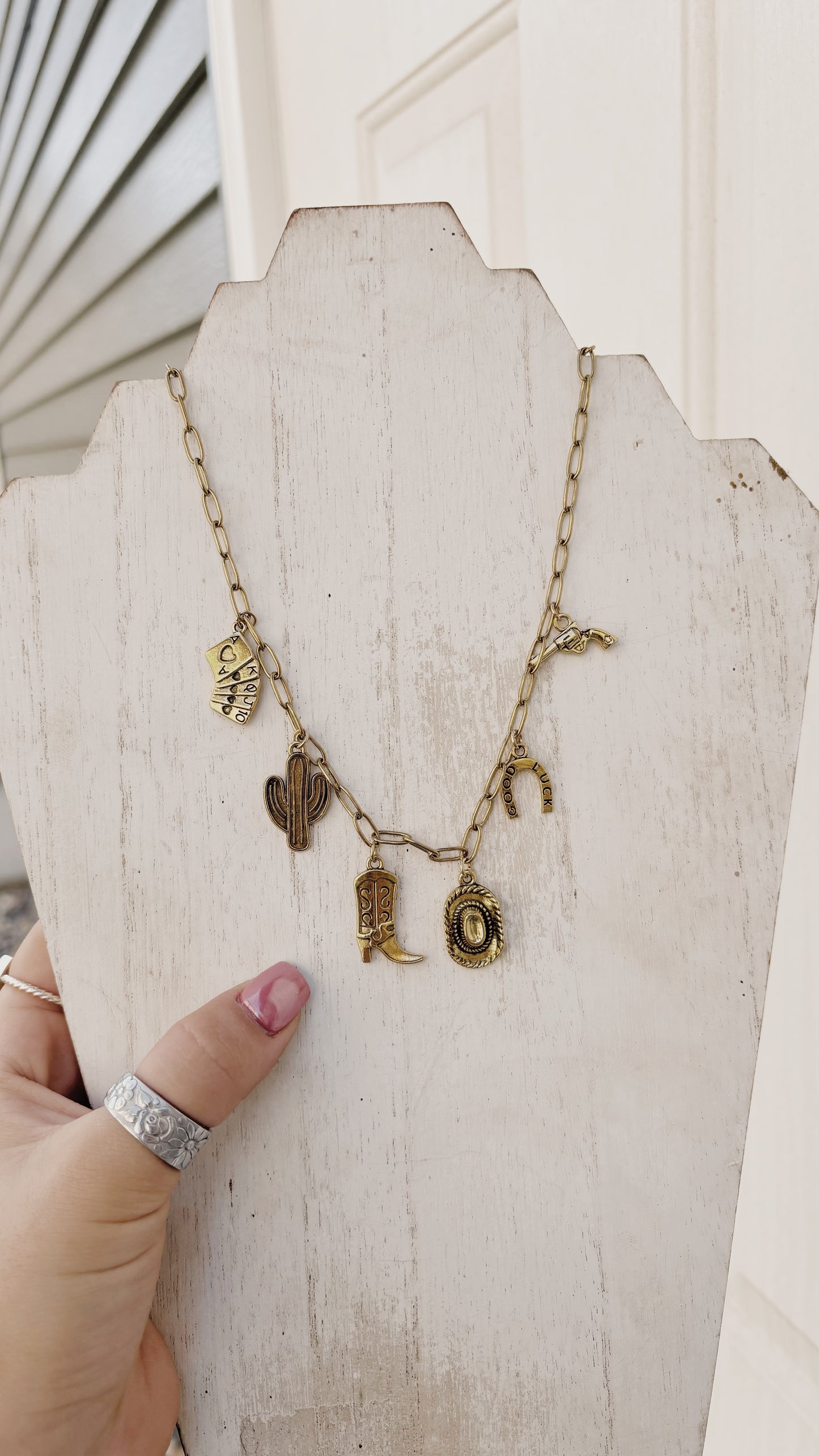 Western Gold Charm Necklace