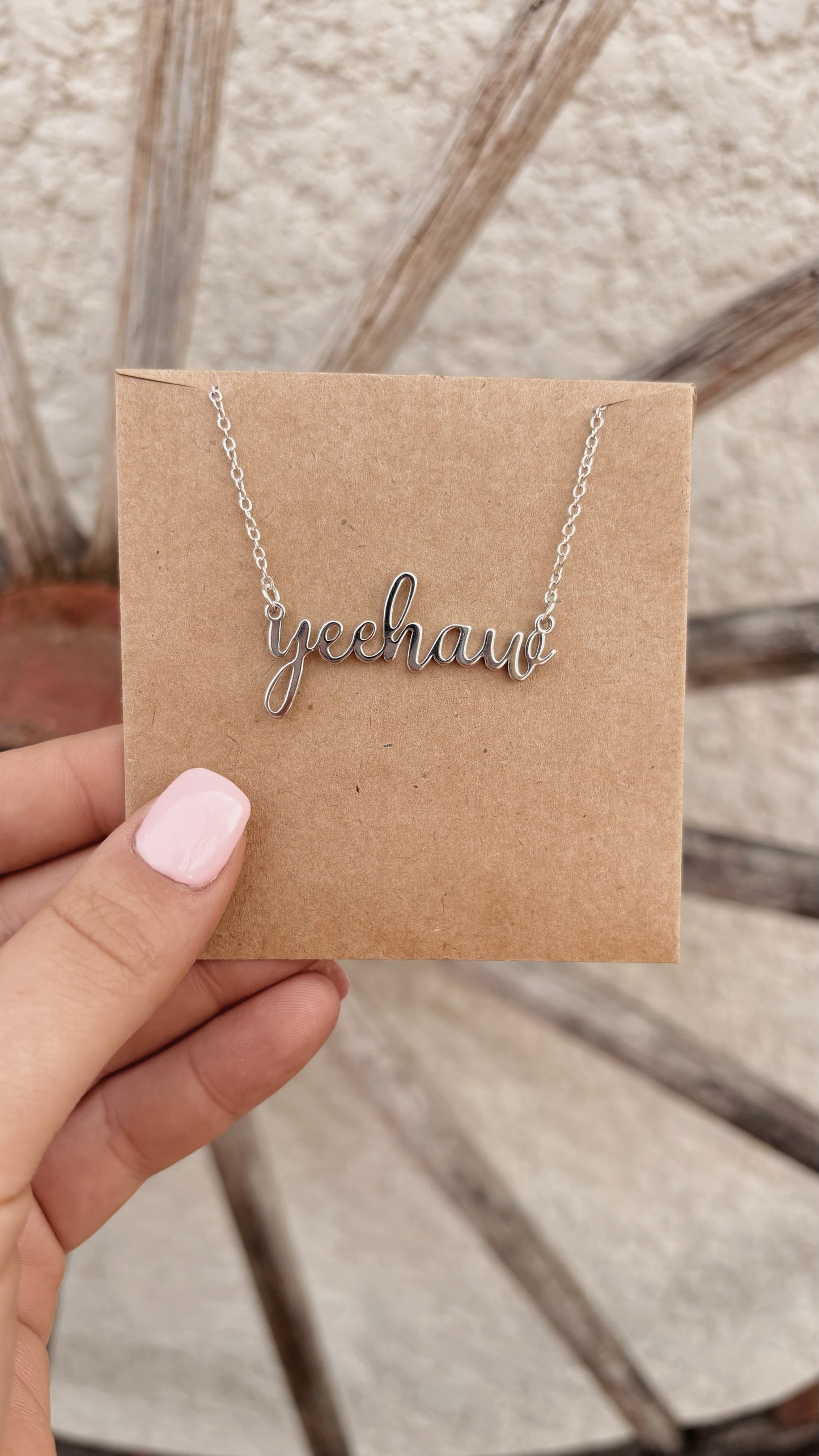 Silver YeeHaw Necklace