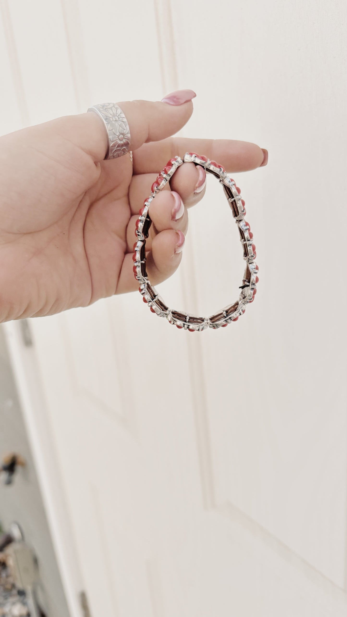 Red Floral Bracelet