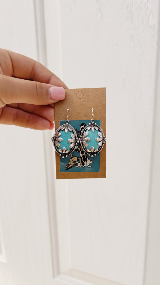 Floral Turquoise Earrings