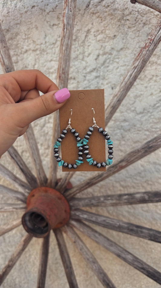 Turquoise and Navajo Beaded Earrings