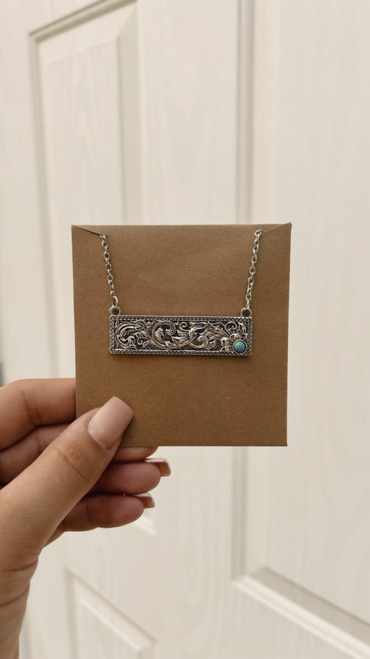 Floral Bar plus Turquoise Necklace