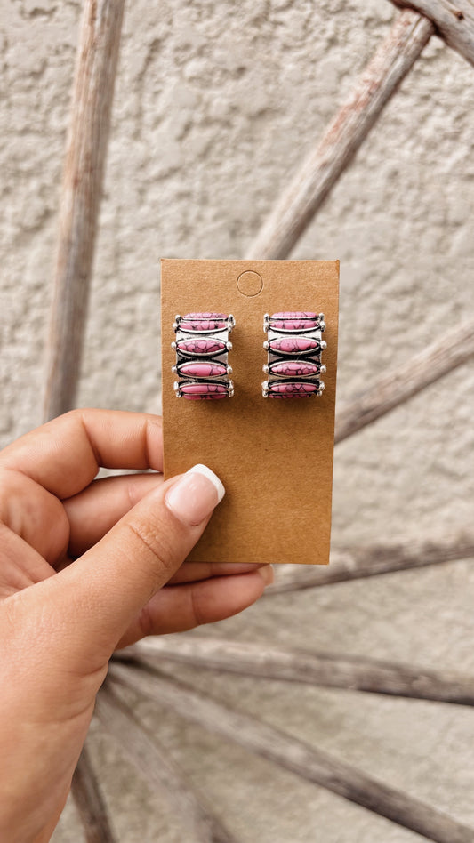 Pink Hoop Earrings