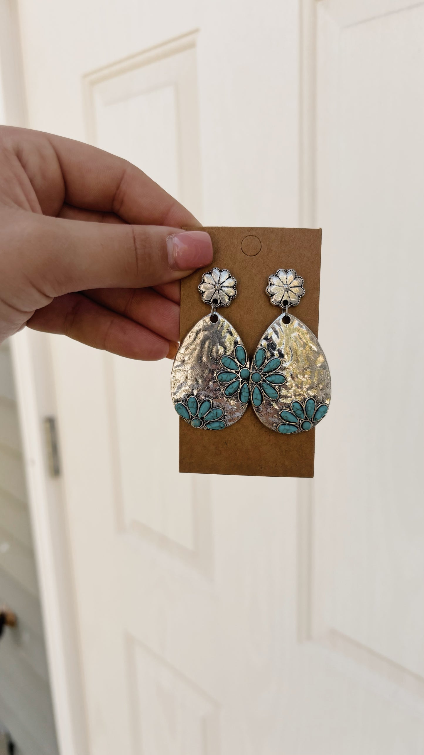 Turquoise Floral Earrings