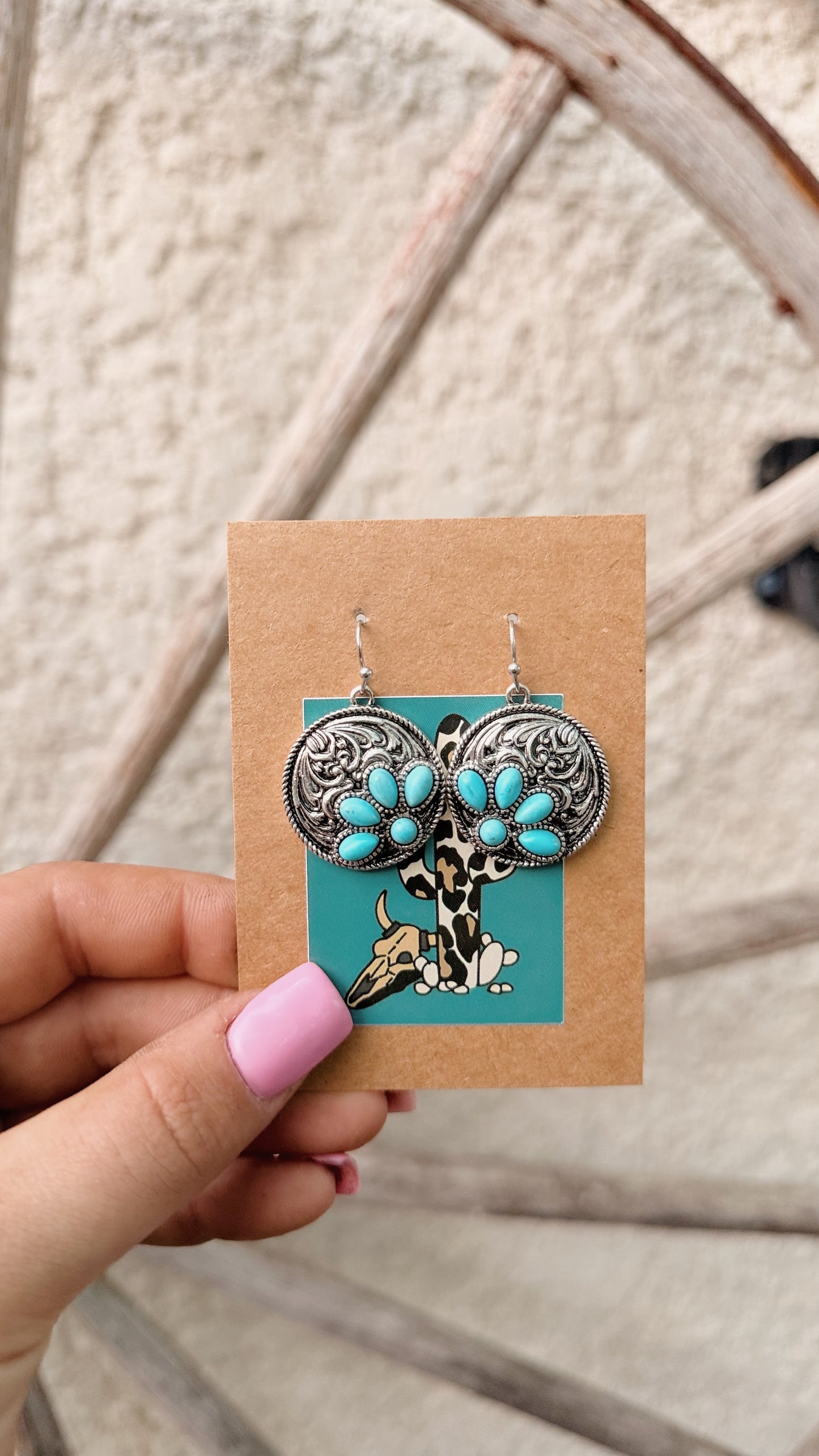 Circle Floral Earrings