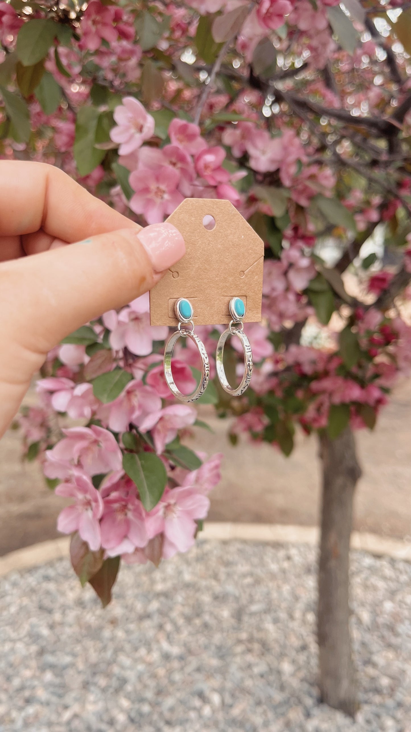 Small Turquoise Hoop Earrings