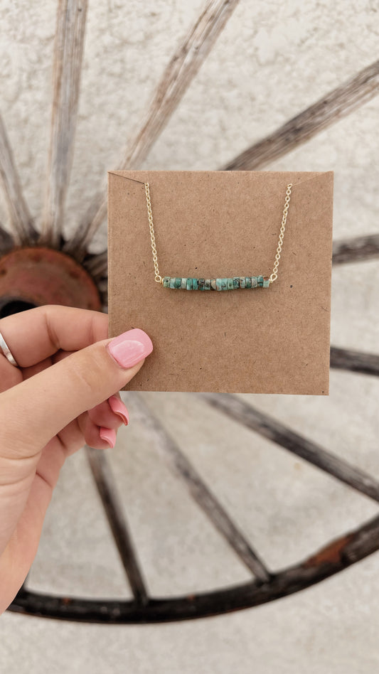 Dark Turquoise Bar Necklace