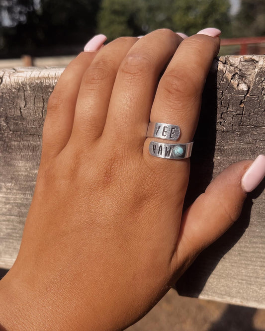 Yee Haw Turquoise Wrap Ring