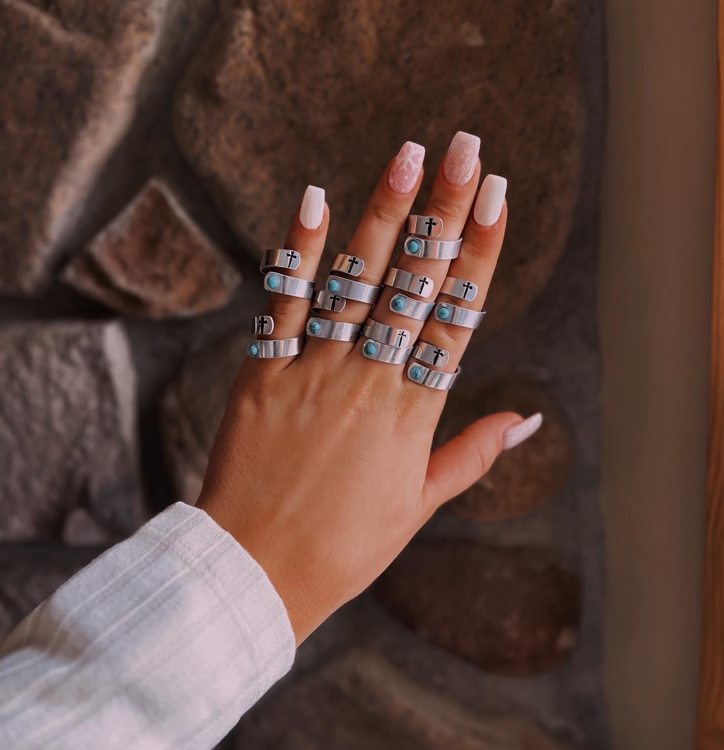 Turquoise Cross Wrap Ring