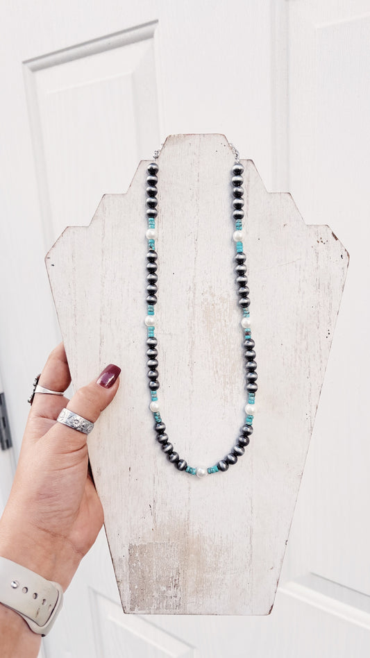 Pearl and Turquoise Necklace