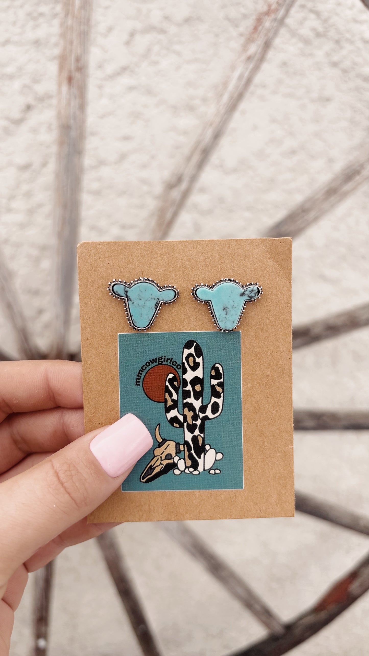 Turquoise Cow Earrings