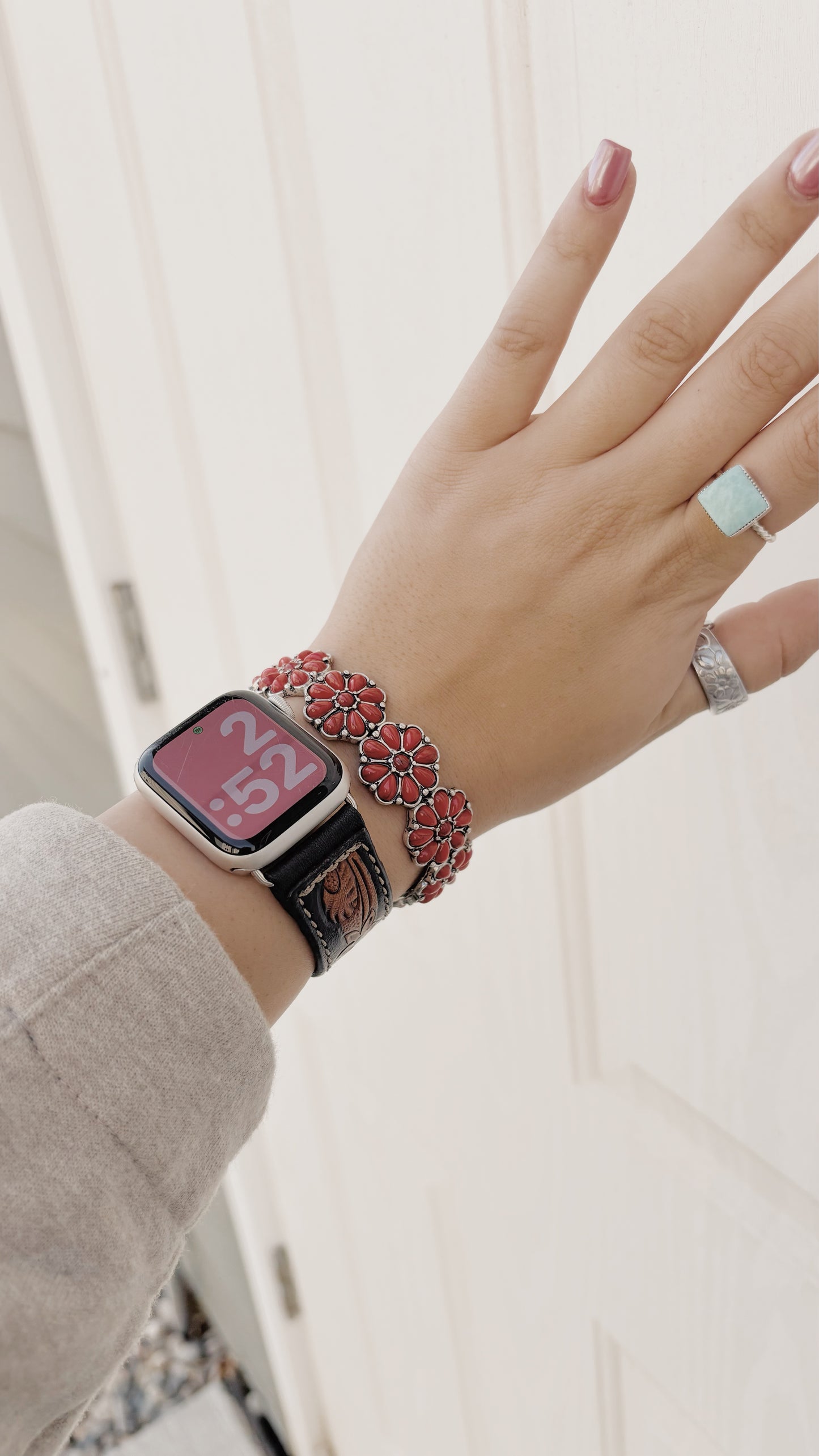 Red Floral Bracelet