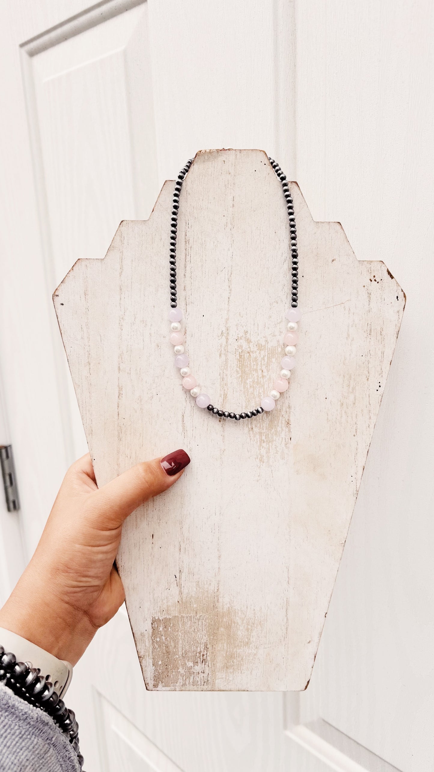 Pink Purple Pearl Necklace