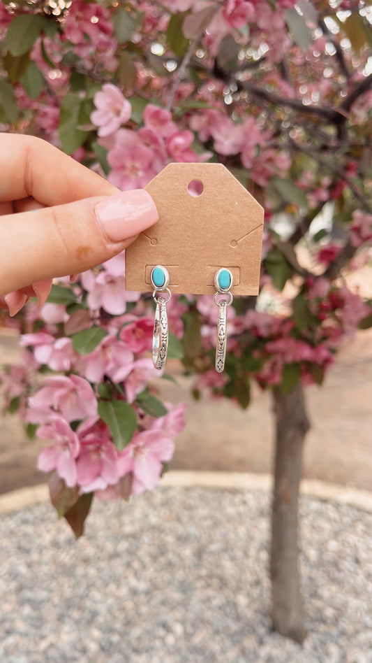 Small Turquoise Hoop Earrings