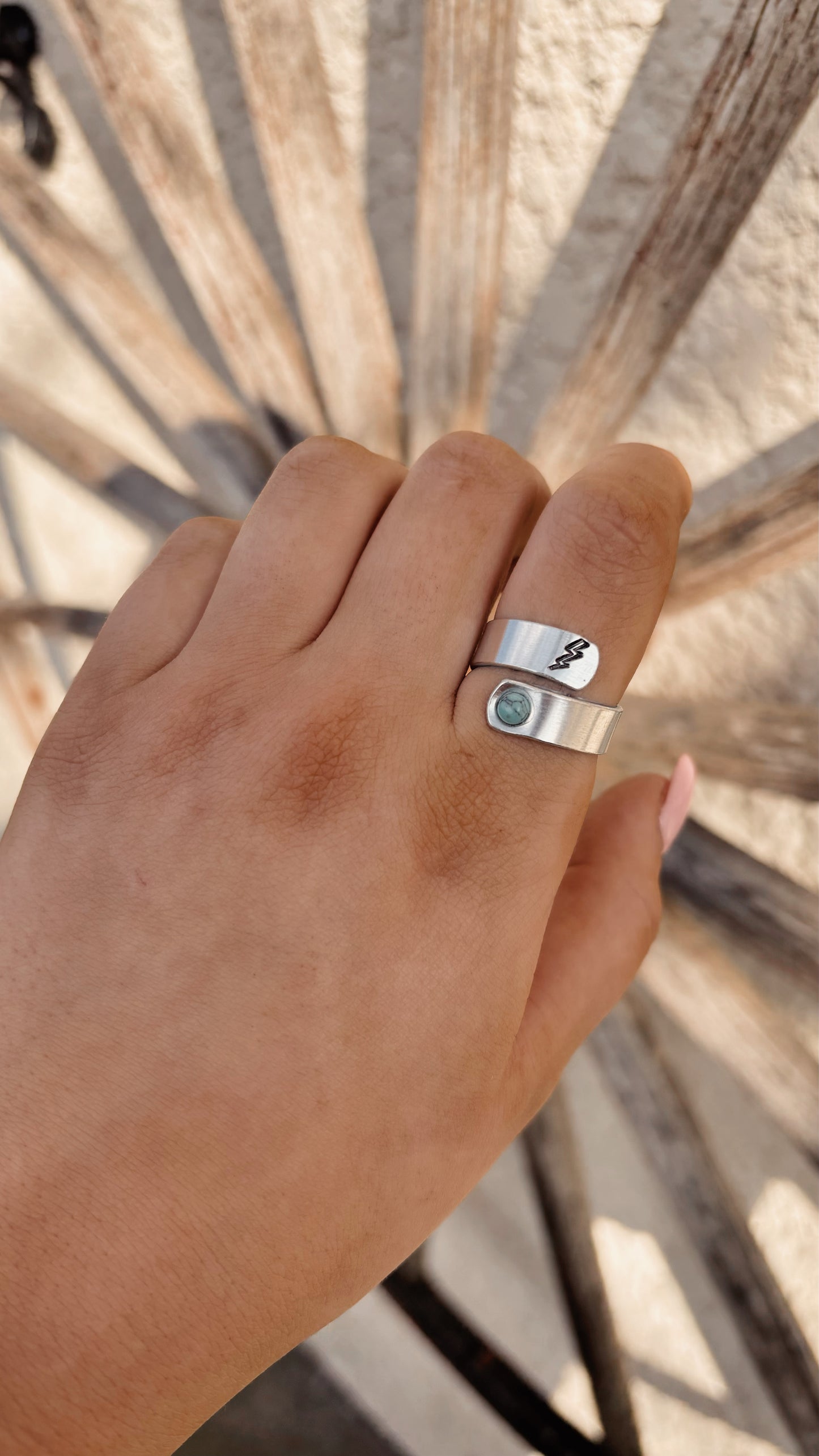 Lightning Bolt and Turquoise Ring