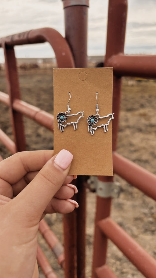 Floral Cow Earrings