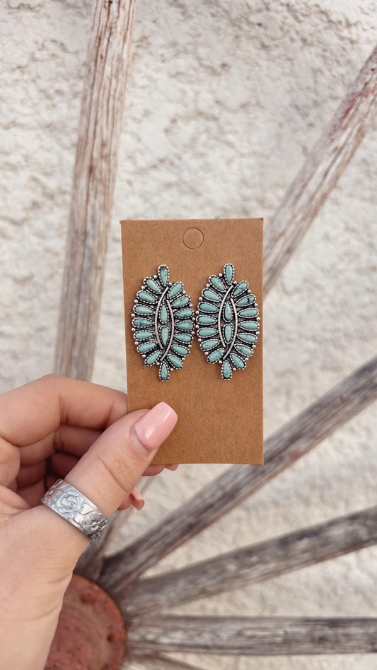 Oval Turquoise Earrings