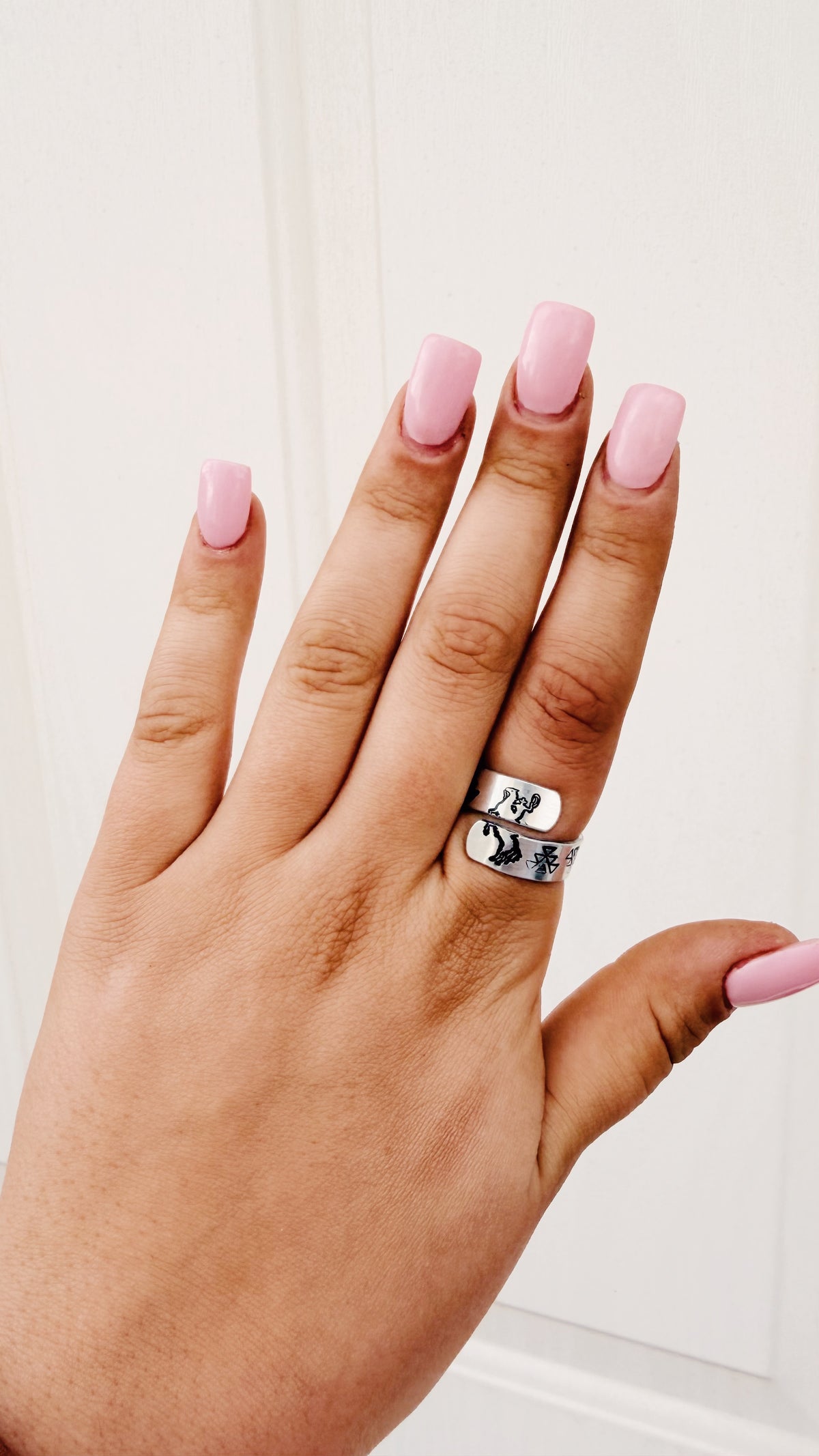 Split Horse Ring with Aztec Stamp