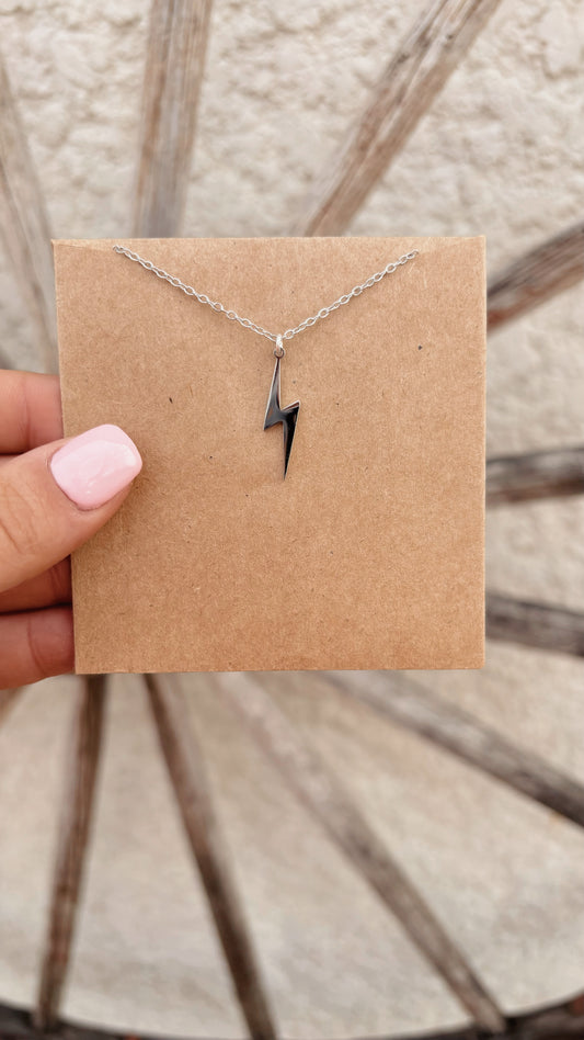 Silver Lightning Bolt Necklace