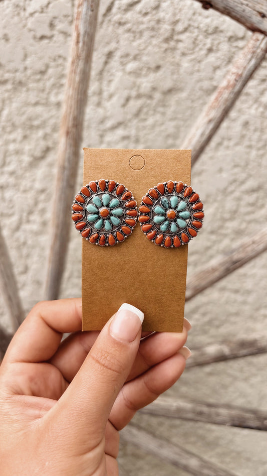 Orange Circle Earrings