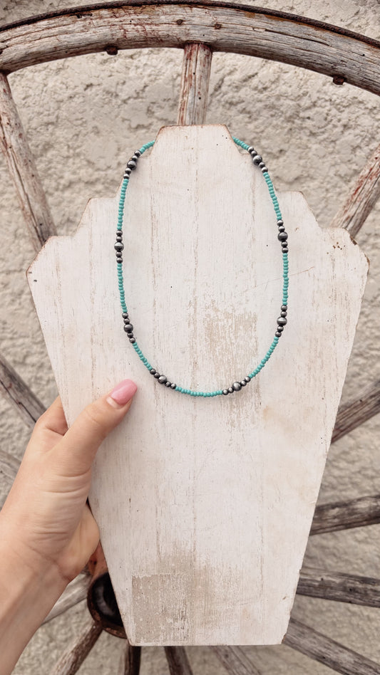 Turquoise Necklace with Navajo