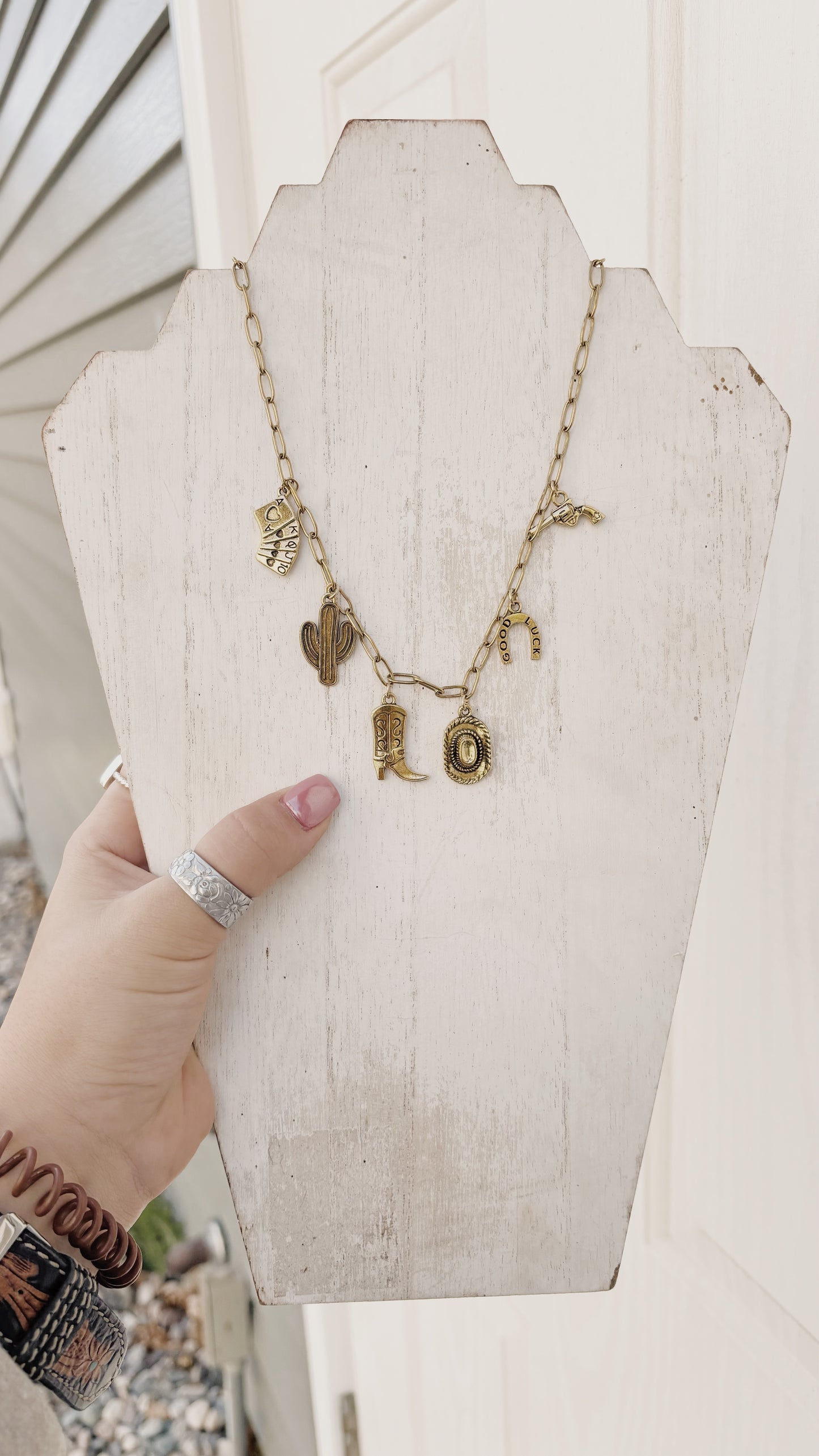 Western Gold Charm Necklace