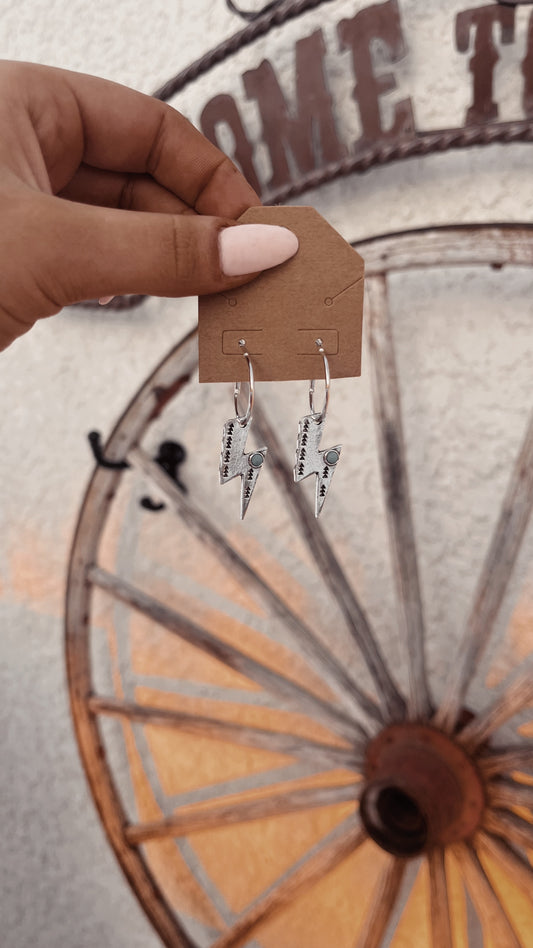 Lightning Bolt Hoop Earrings