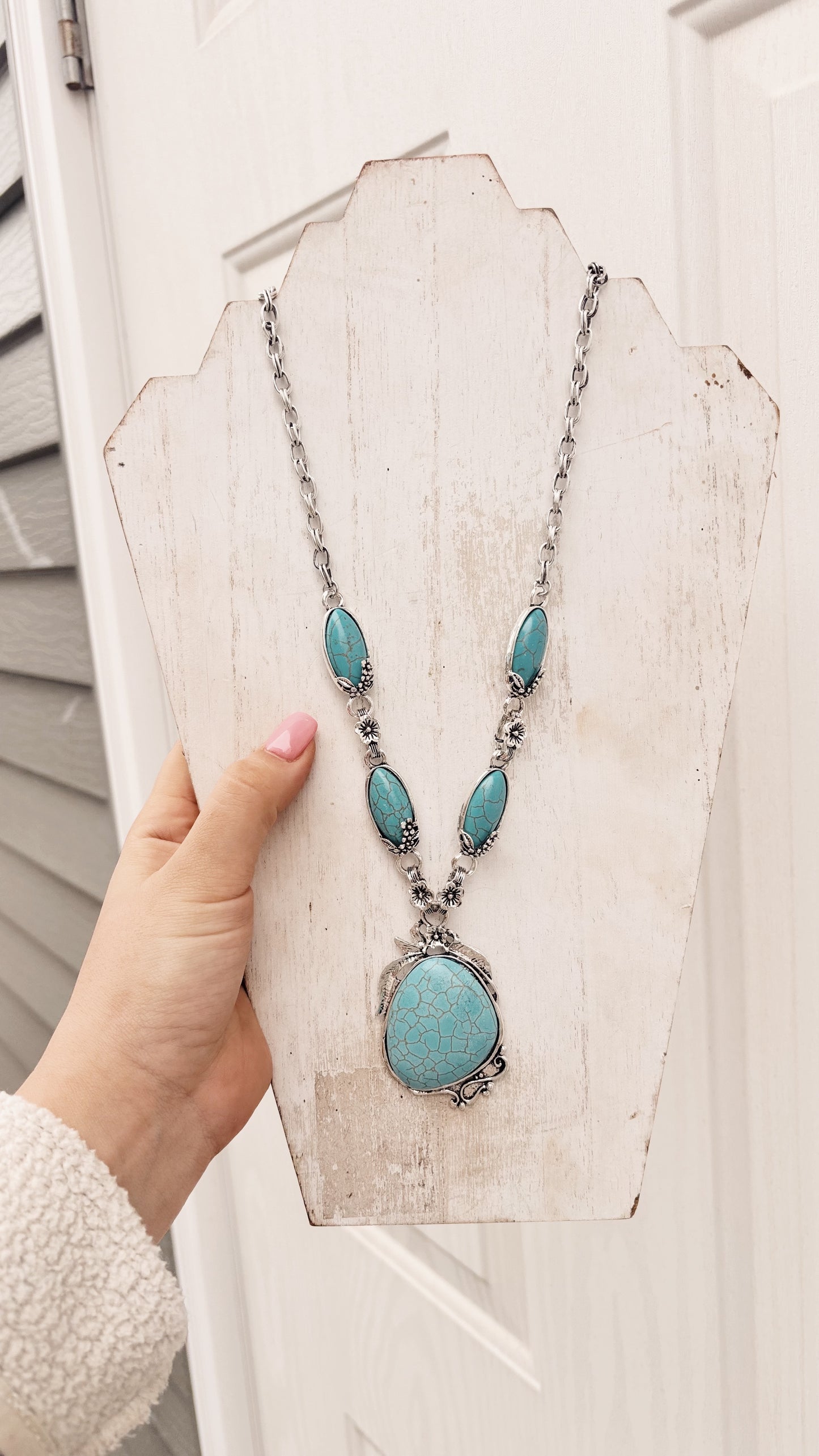 Statement Floral Turquoise Necklace