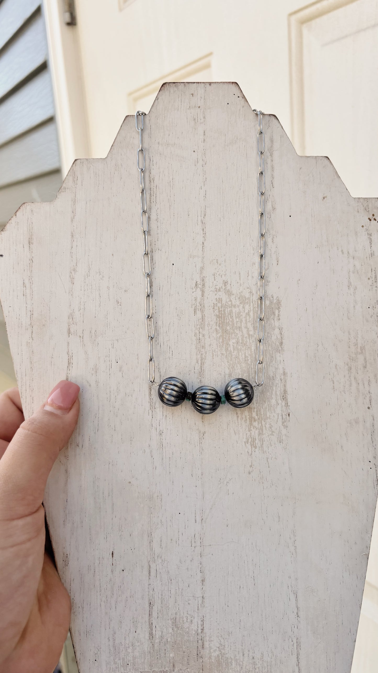 Beaded Paper Clip Necklace