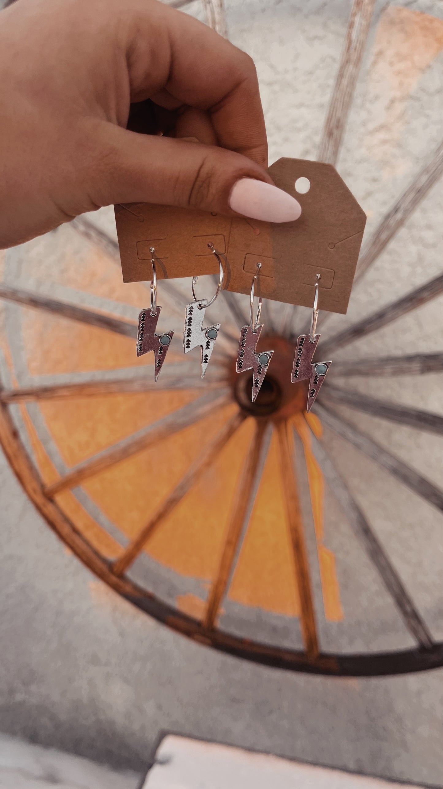 Lightning Bolt Hoop Earrings