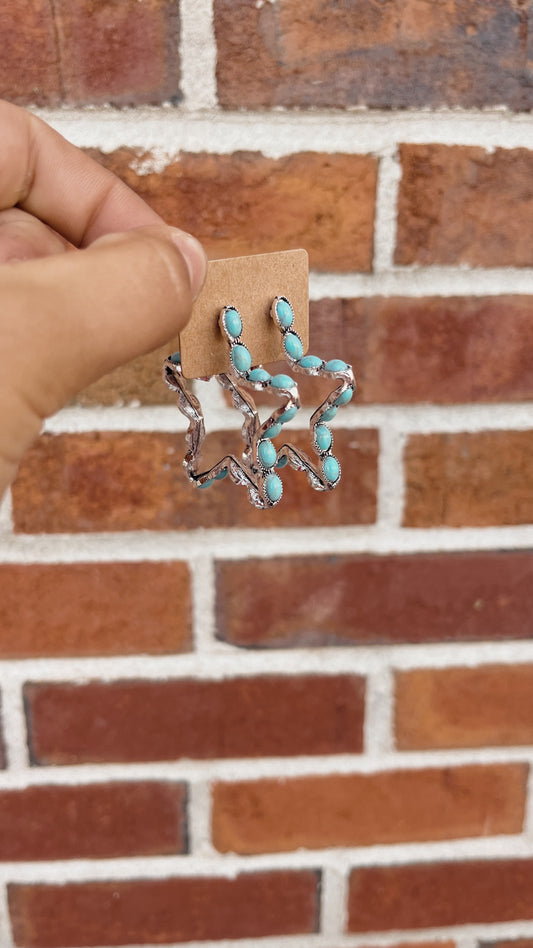 Turquoise Star Earrings