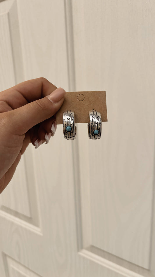 Aztec Hoop Earrings