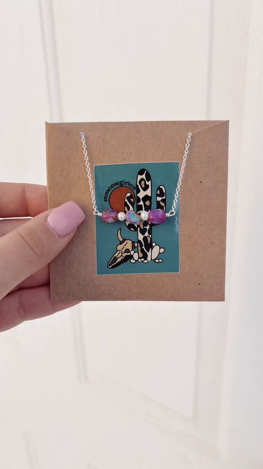 Pearl and Purple Necklace