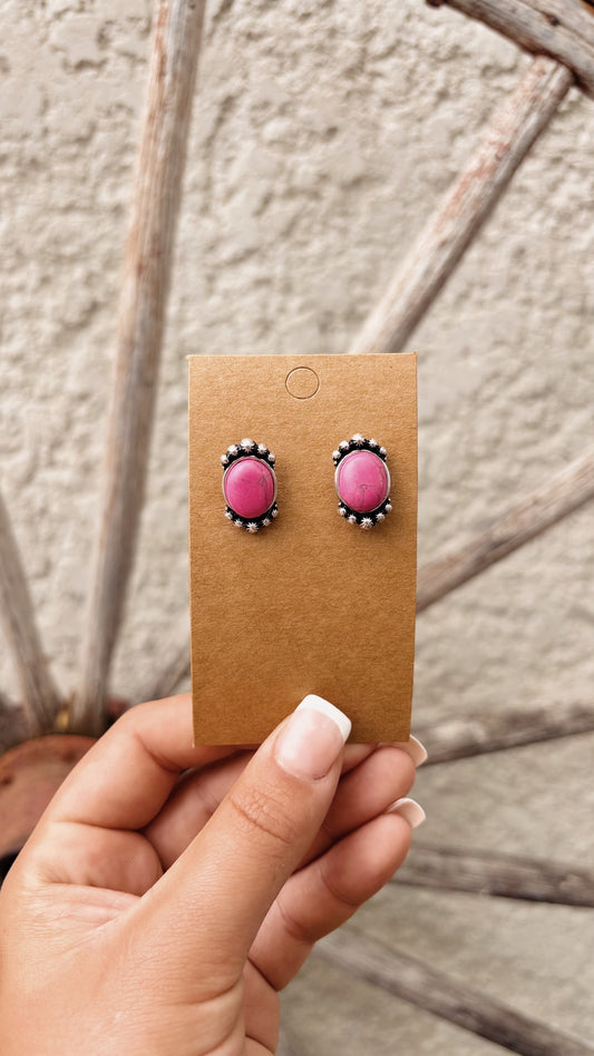 Pink Stud Earrings