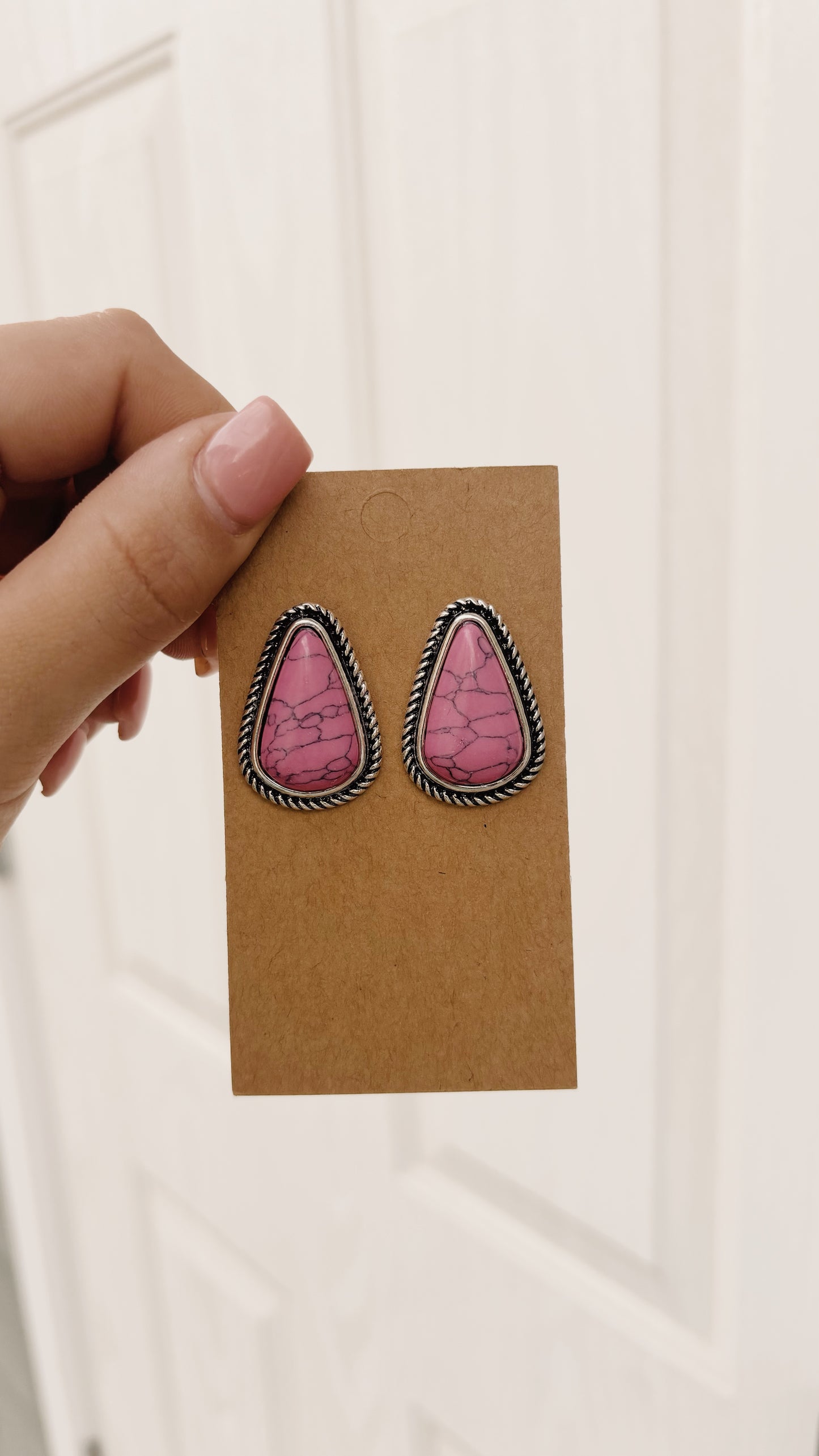 Pink Stud Earrings