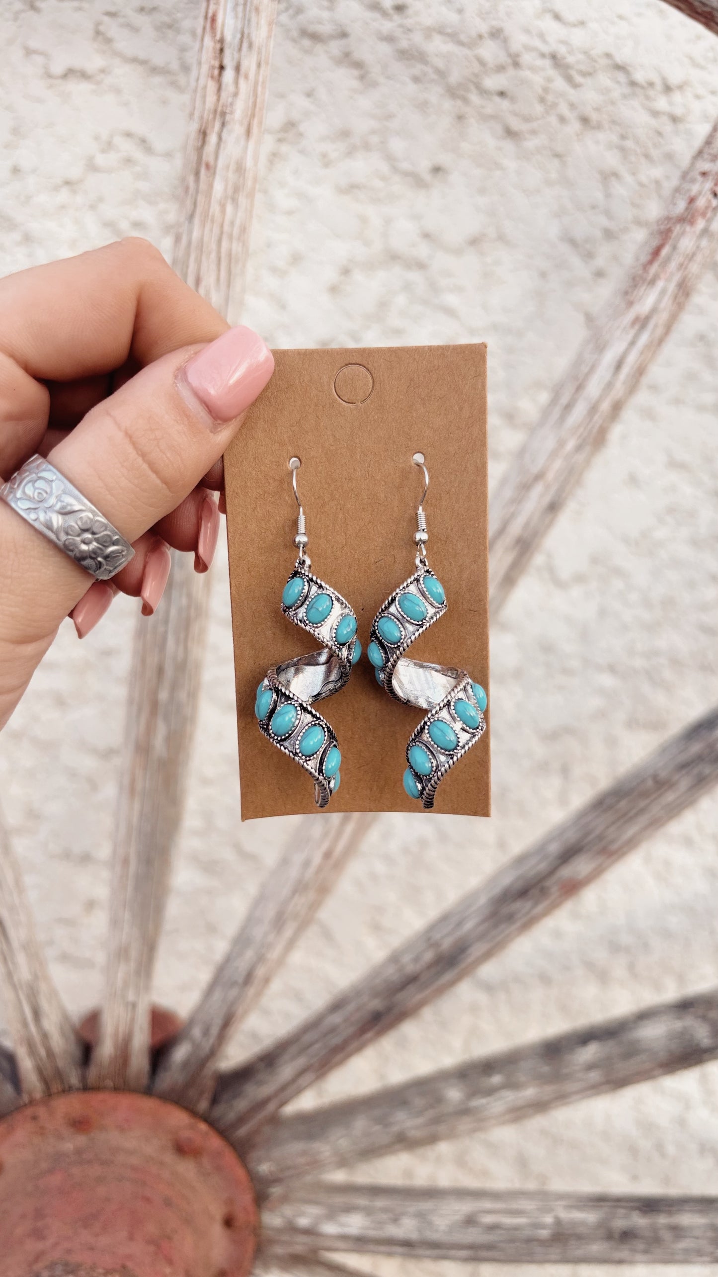 Twisted Turquoise Earrings