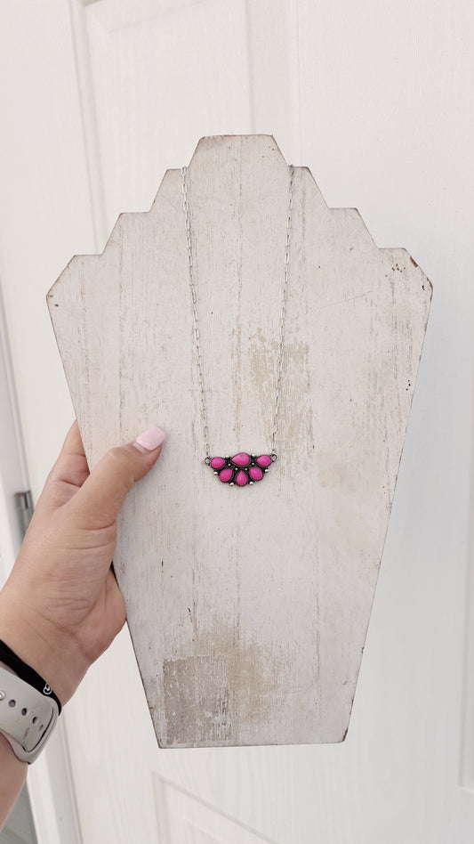 Pink Half Blossom Necklace