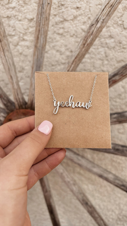 Silver YeeHaw Necklace