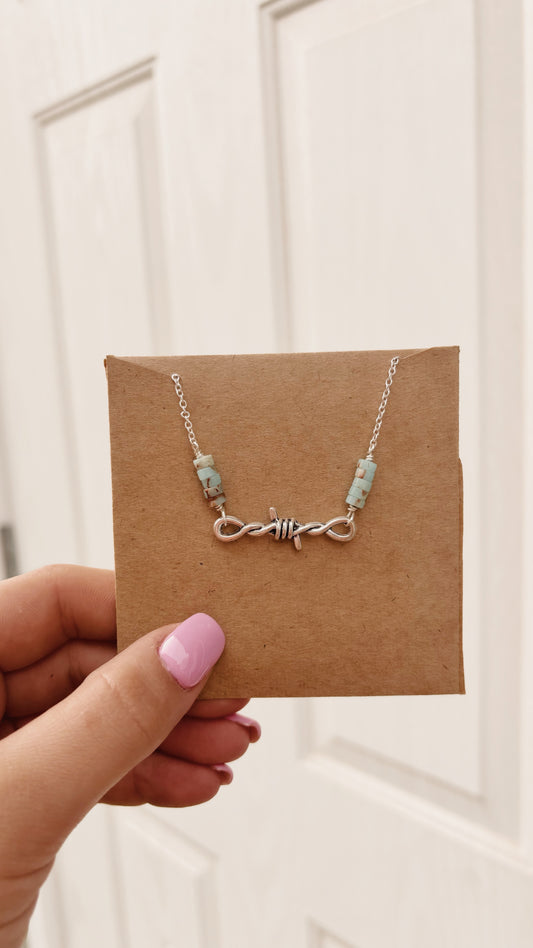 Turquoise Barbwire Necklace